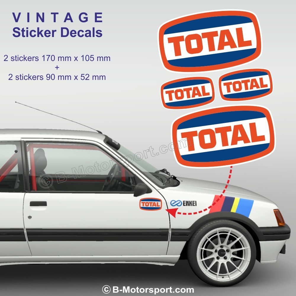 TOTAL - Set of 4 vintage rally stickers