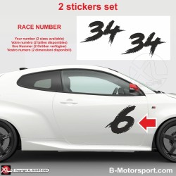 Racing number sticker in 2 copies - Rage look