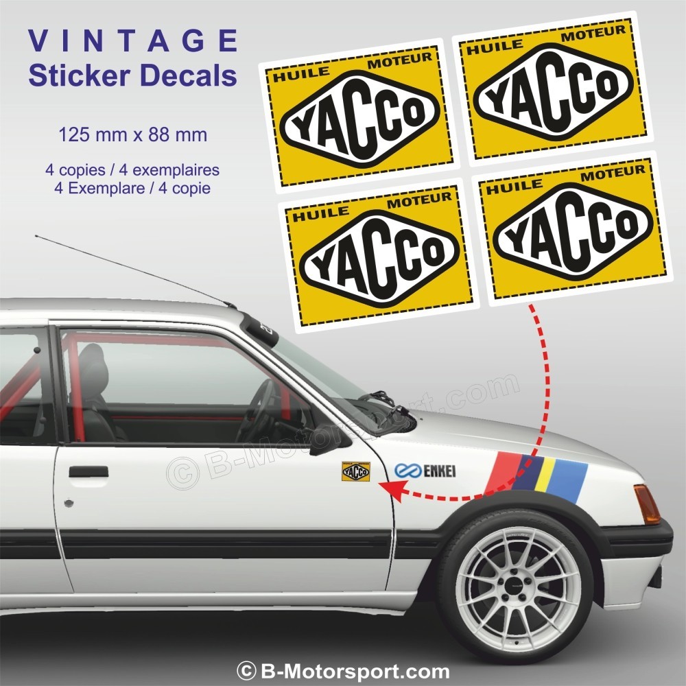 YACCO 70's - Lot de 4 autocollants vintage