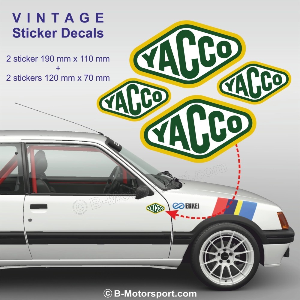YACCO 90's - Set di 4 adesivi Vintage