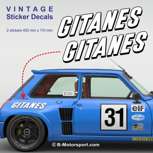 GITANES - Set of 2 vintage rally stickers 45 cm