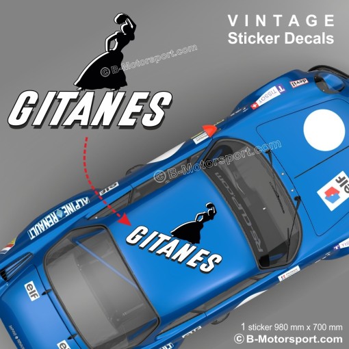 GITANES - Adesivo da tetto vintage 98 cm