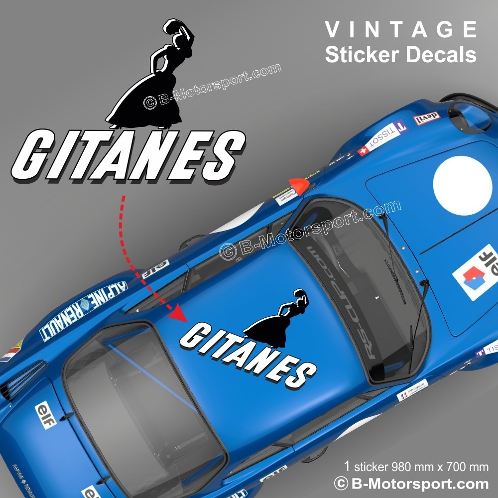GITANES - Autocollant de toit vintage 98 cm