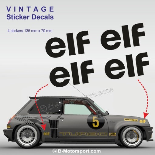 ELF - Set di 4 adesivi Vintage
