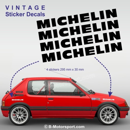 MICHELIN - Lot de 4 autocollants vintage
