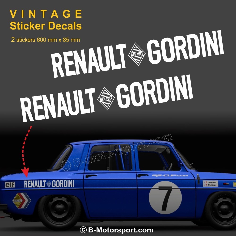 RENAULT GORDINI - Set mit 2 Rennen-Aufklebern