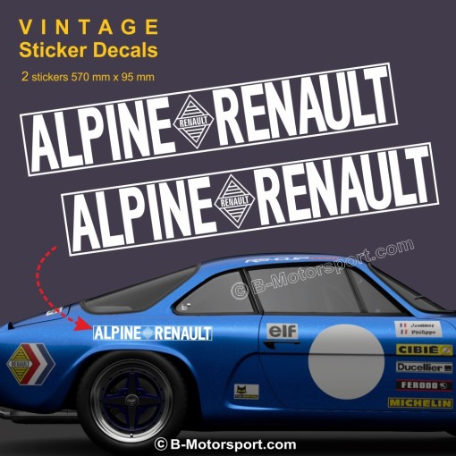 ALPINE RENAULT - Set di 2 adesivi Vintage