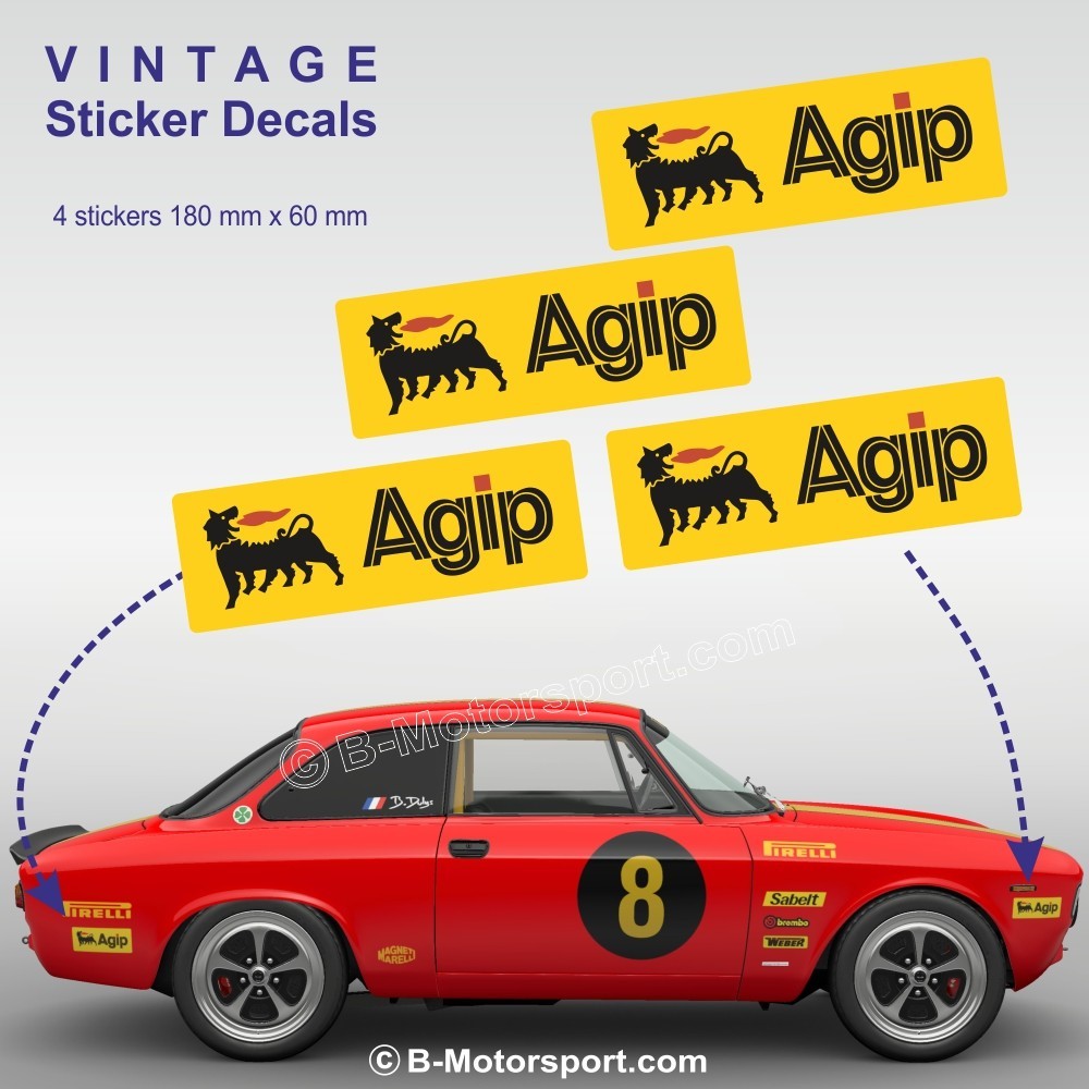 AGIP - Set di 4 adesivi Vintage