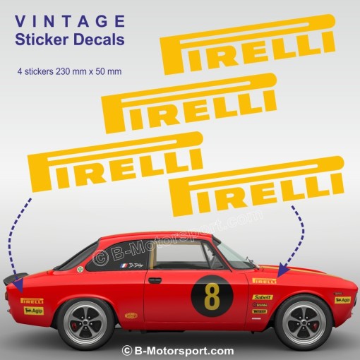 PIRELLI - Set of 4 vintage rally stickers