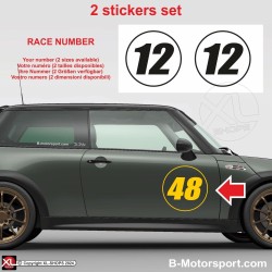 Racing number sticker in 2 copies - Impact look