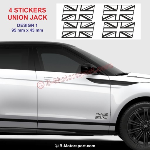 UNION JACK - Set of 4 stickers decals for RANGE-ROVER - Design 1