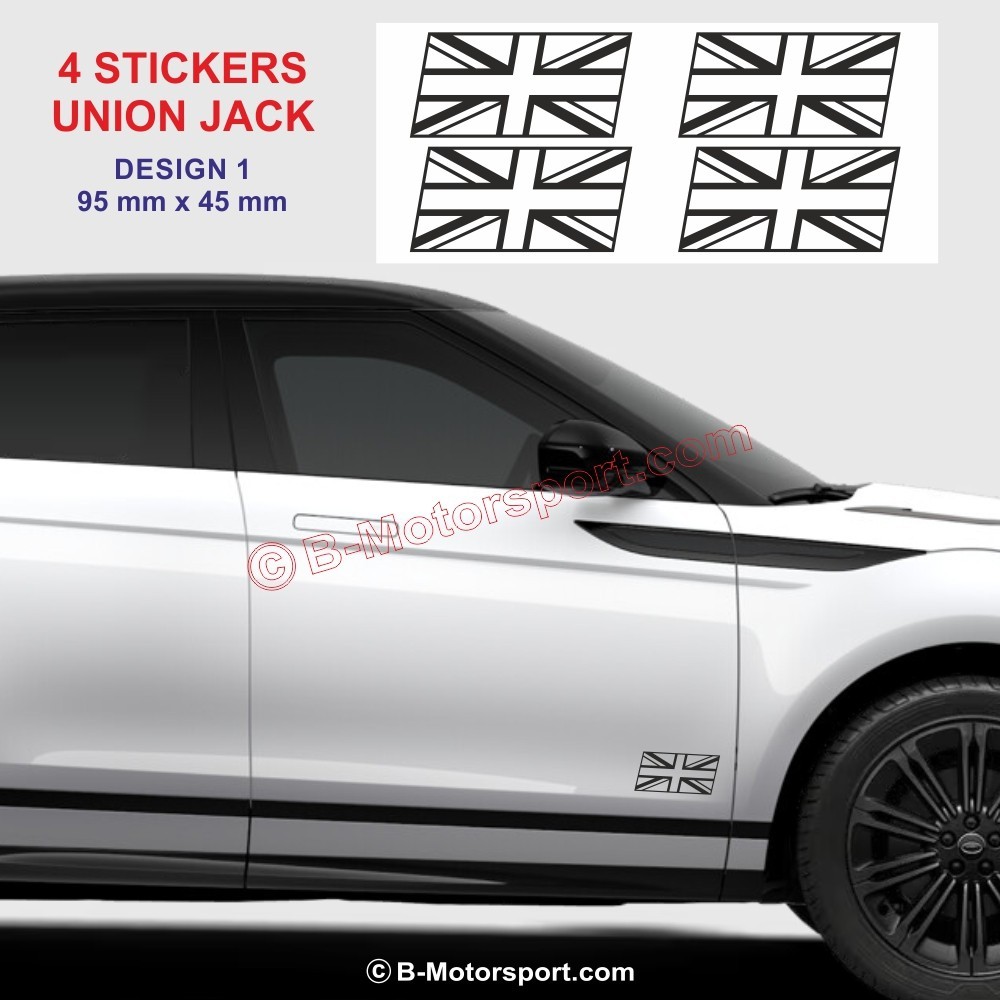 UNION JACK - Set di 4 adesivi per RANGE-ROVER - Design 1