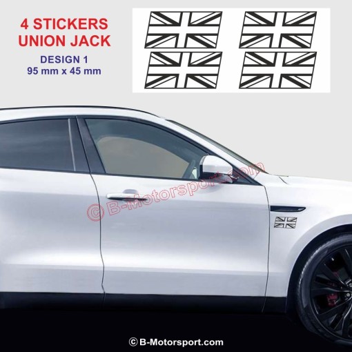 UNION JACK - Pack de 4 stickers pour JAGUAR - Design 1