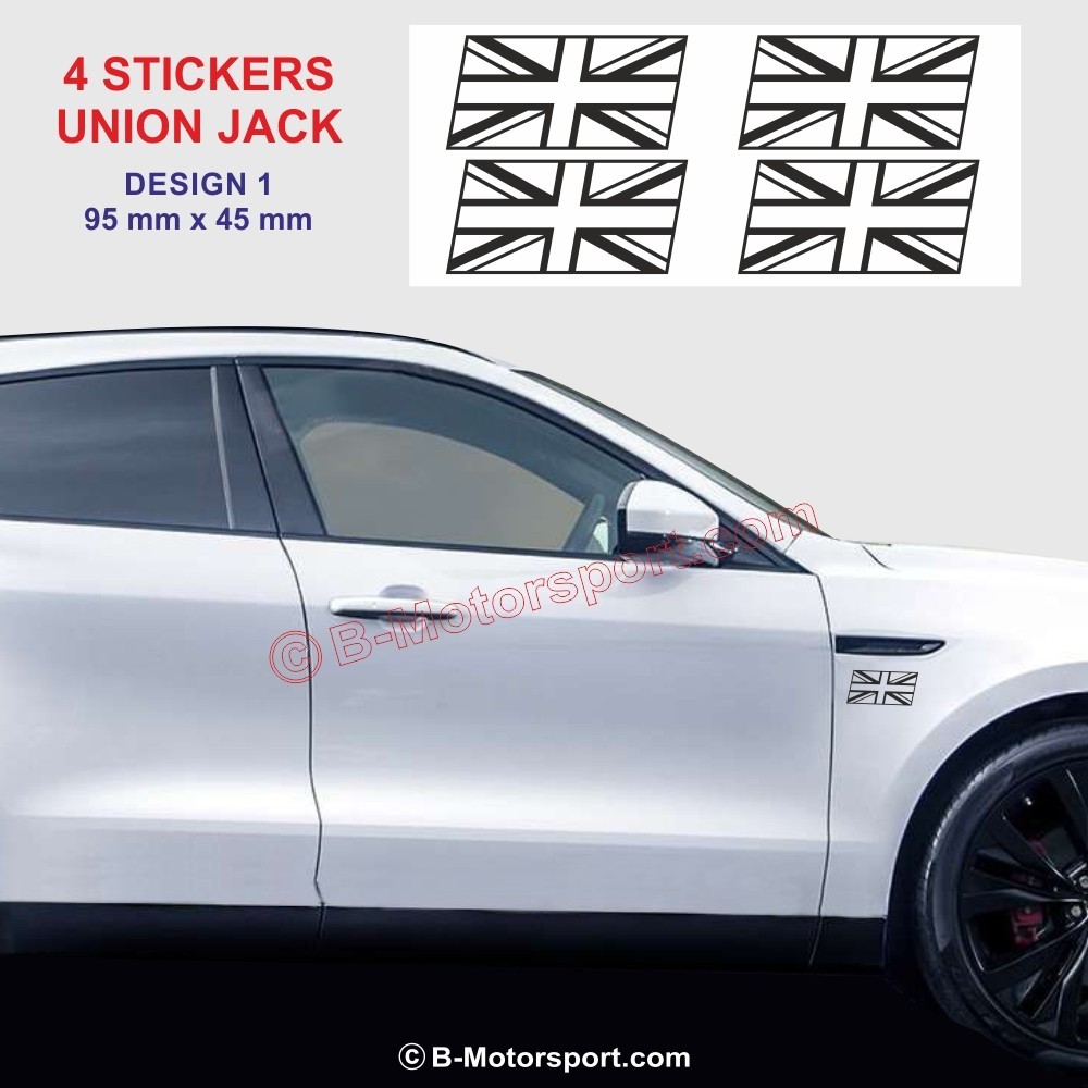 UNION JACK - Set di 4 adesivi per JAGUAR - Design 1