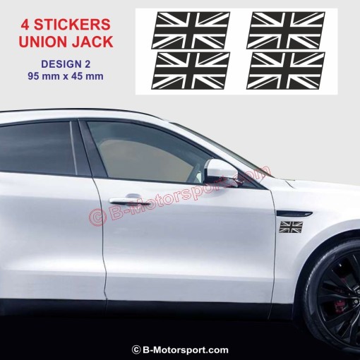 UNION JACK - Set di 4 adesivi per JAGUAR - Design 2