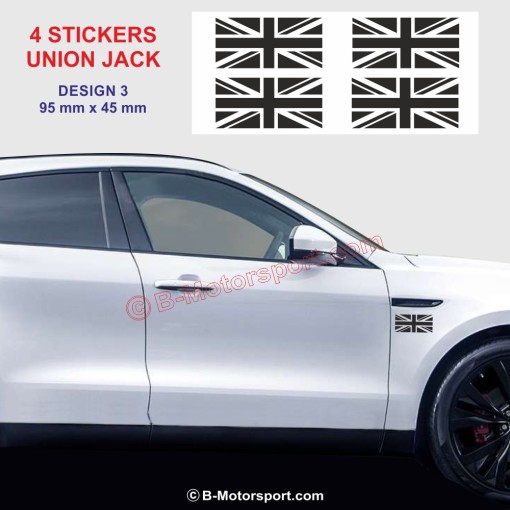 UNION JACK - Pack de 4 stickers pour JAGUAR - Design 3