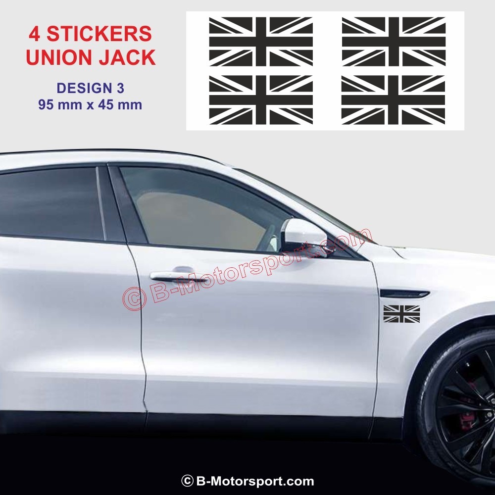 UNION JACK - Pack de 4 stickers pour JAGUAR - Design 3