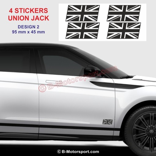 UNION JACK - Set of 4 stickers decals for RANGE-ROVER - Design 2