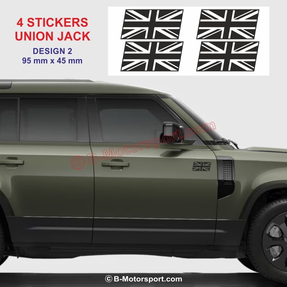 UNION JACK - Set di 4 adesivi per LAND-ROVER - Design 2
