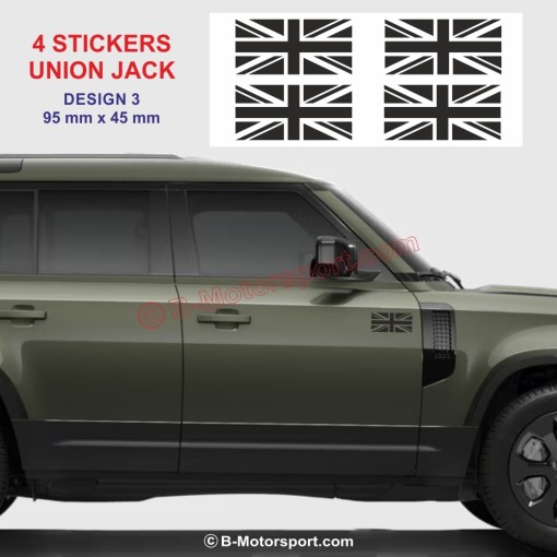 UNION JACK - 4 aufkleber für LAND-ROVER - Design 3