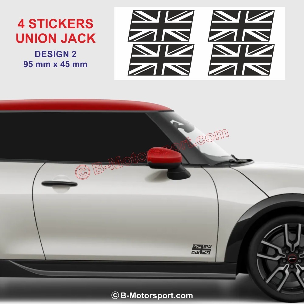UNION JACK - 4 aufkleber für MINI COOPER WORKS - Design 2