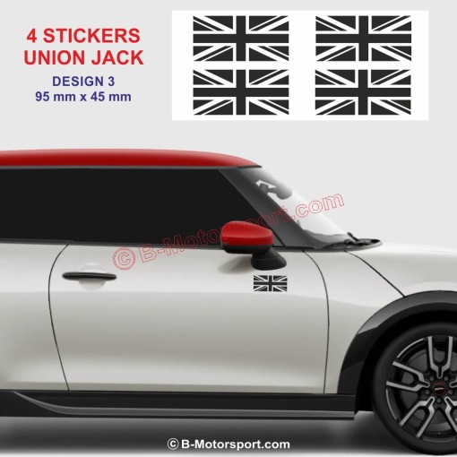 UNION JACK - Set di 4 adesivi per MINI COOPER WORKS - Design 3