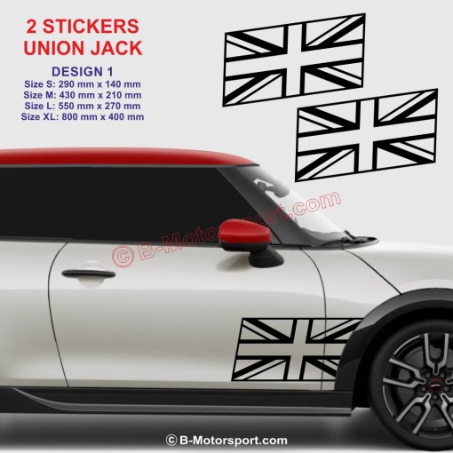 UNION JACK - 2 aufkleber für MINI COOPER WORKS - Design 1