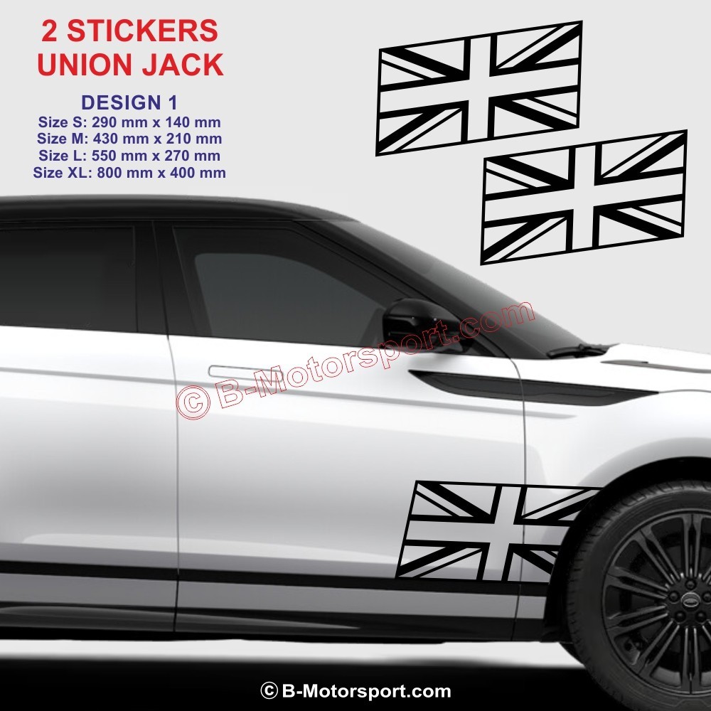 UNION JACK - 2 aufkleber für RANGE ROVER - Design 1