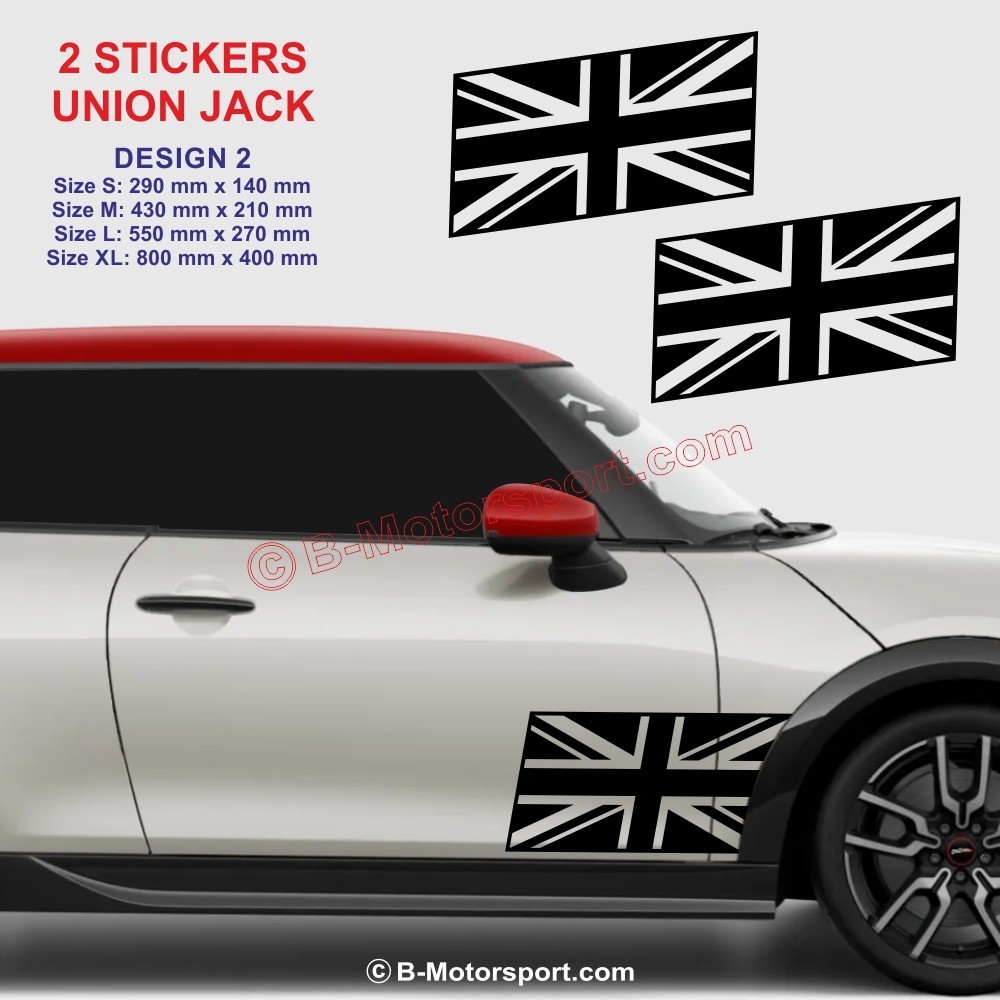 UNION JACK - Set di 2 adesivi per MINI COOPER WORKS - Design 2