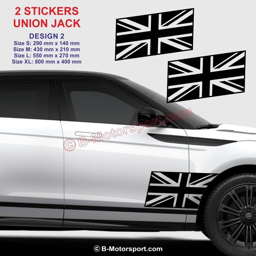 UNION JACK - Set di 2 adesivi per RANGE ROVER - Design 2