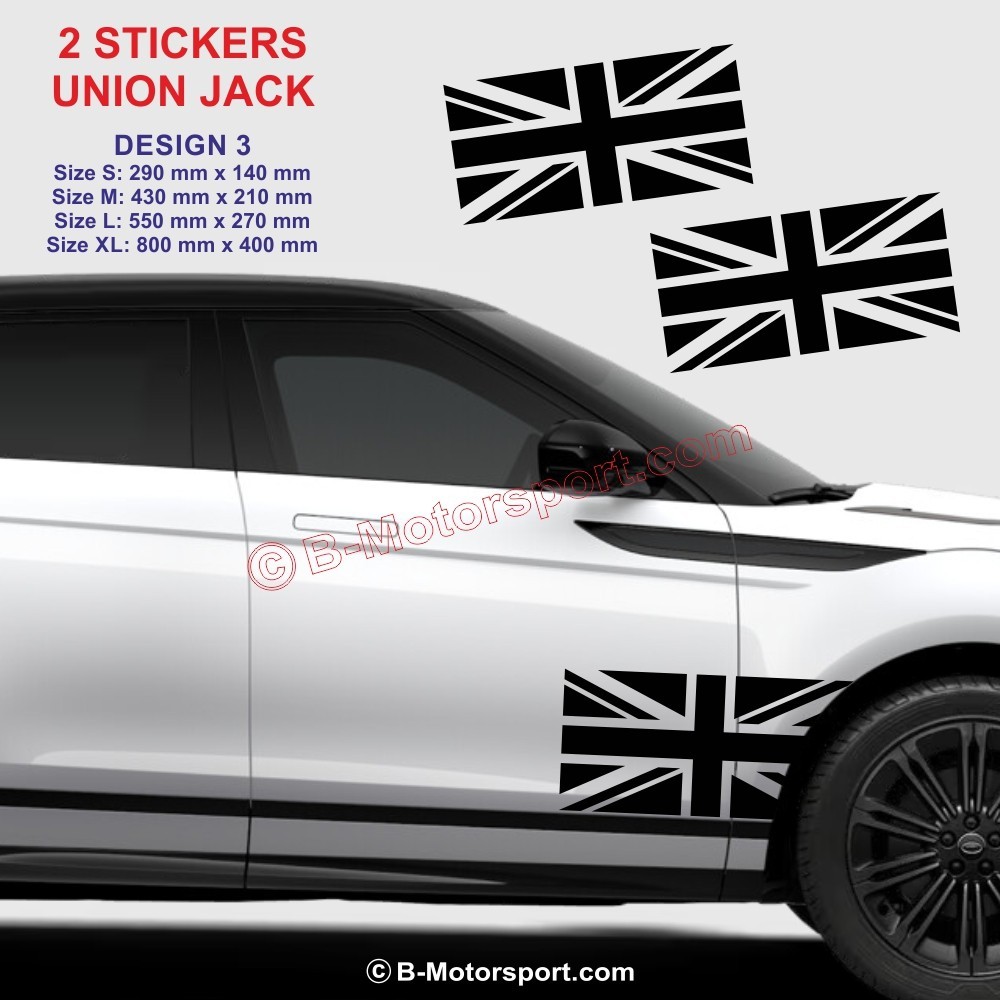 UNION JACK - Set di 2 adesivi per RANGE ROVER - Design 3