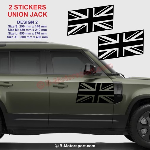 UNION JACK - Set di 2 adesivi per LAND-ROVER - Design 2