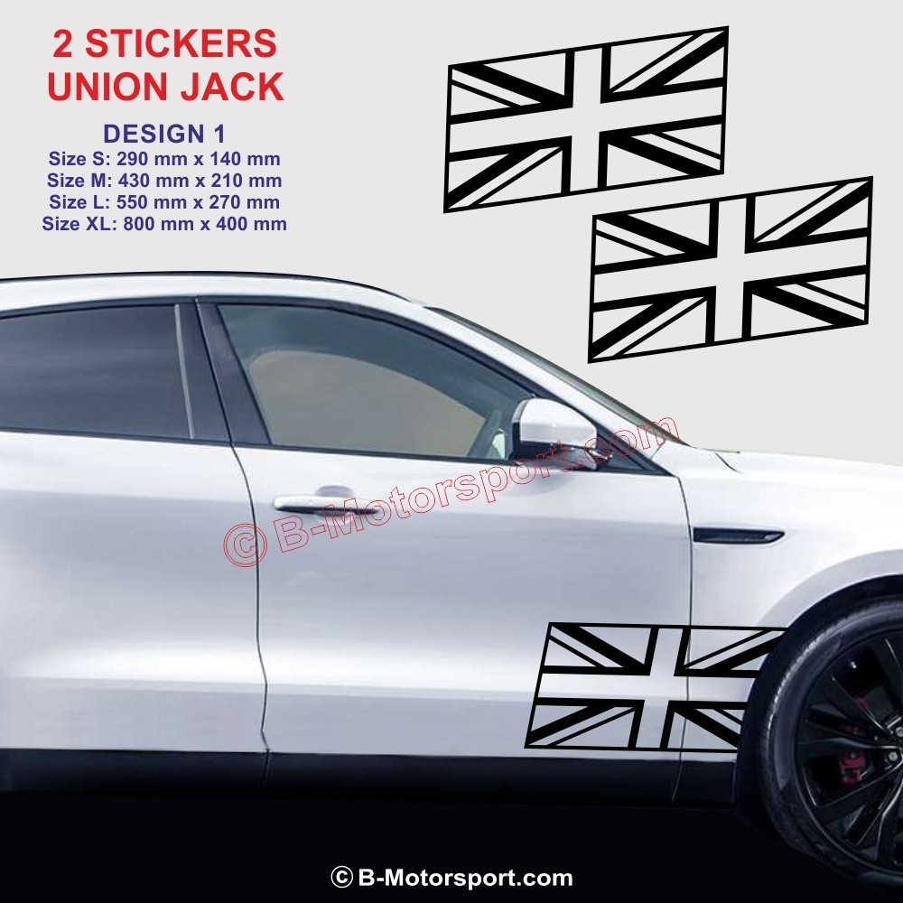 UNION JACK - 2 aufkleber für JAGUAR - Design 1