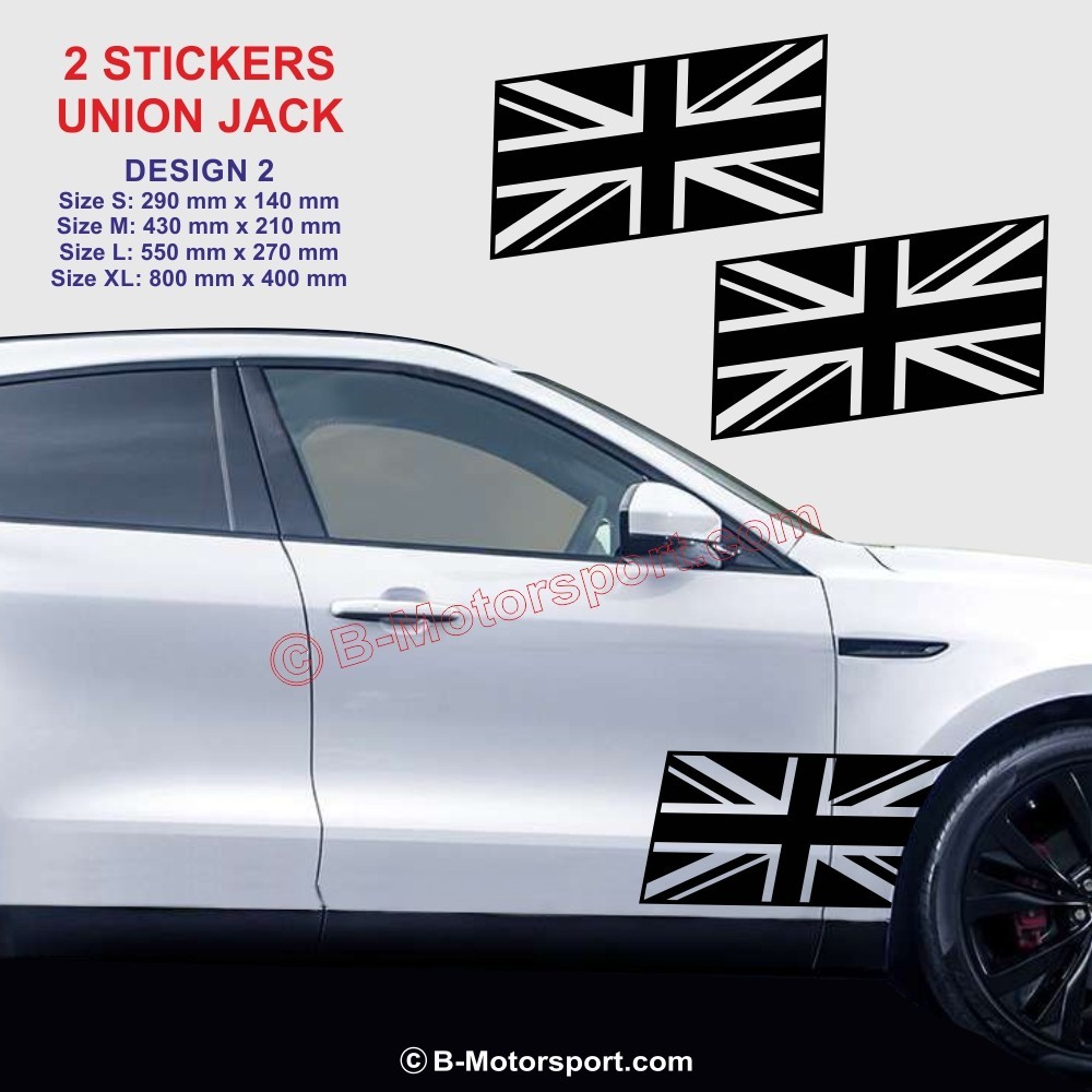 UNION JACK - 2 aufkleber für JAGUAR - Design 2