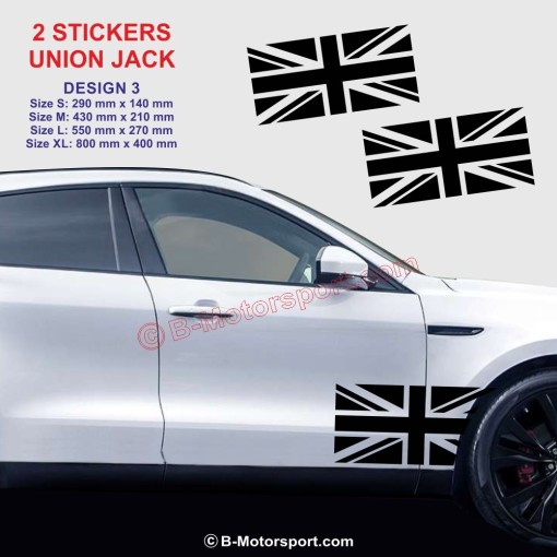 UNION JACK - Set di 2 adesivi per JAGUAR - Design 3