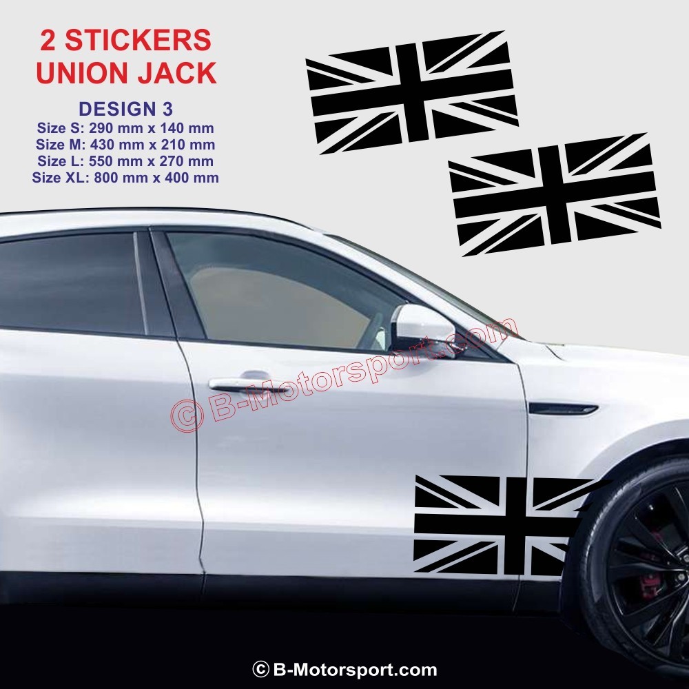 UNION JACK - Set of 2 stickers decals for JAGUAR - Design 3