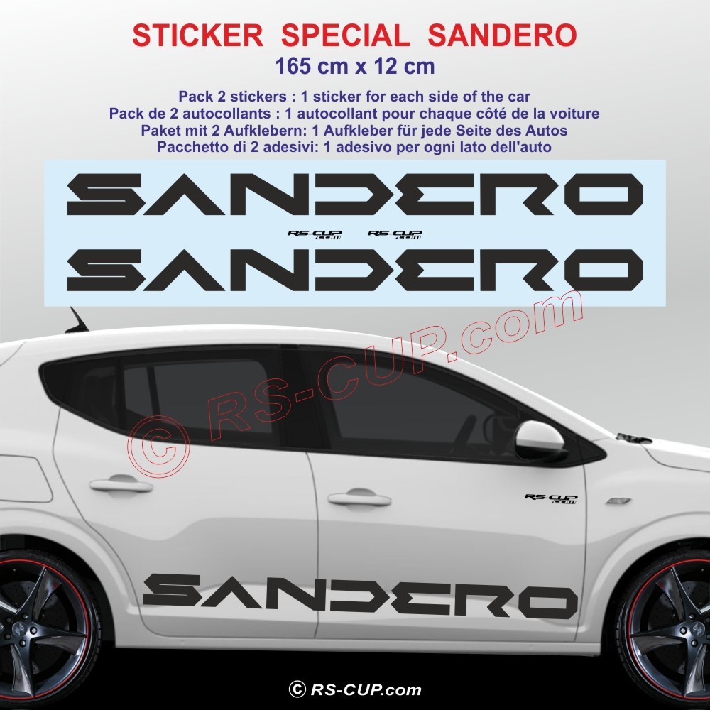 SANDERO - 2 side skirt sticker decals for Dacia - Design 1