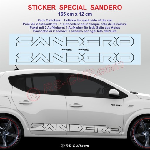 SANDERO - 2 adesivi laterali per minigonne Dacia - Design 2
