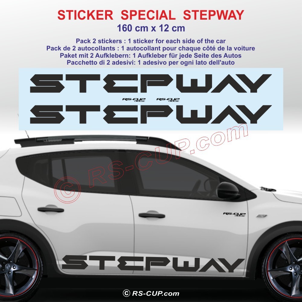 STEPWAY - Pack de 2 stickers bas de caisse pour Dacia - Design 1