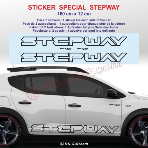 STEPWAY - Pack de 2 stickers bas de caisse pour Dacia - Design 2
