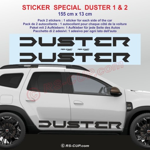 DUSTER 1 & 2 - 2 adesivi laterali per minigonne Dacia - Design 1