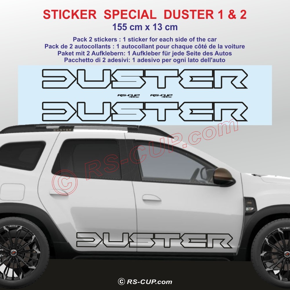 DUSTER 1 & 2 - 2 Seitenstreifen Aufbleber für Dacia Jogger - Design 2