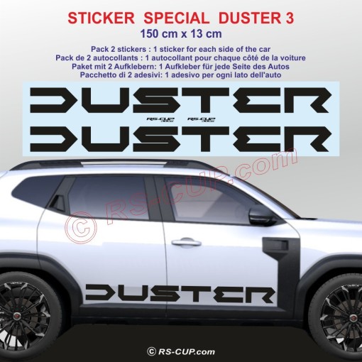 DUSTER 3 - 2 Seitenstreifen Aufbleber für Dacia Jogger - Design 1