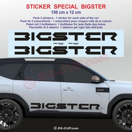 BIGSTER - Pack de 2 stickers bas de caisse pour Dacia - Design 1