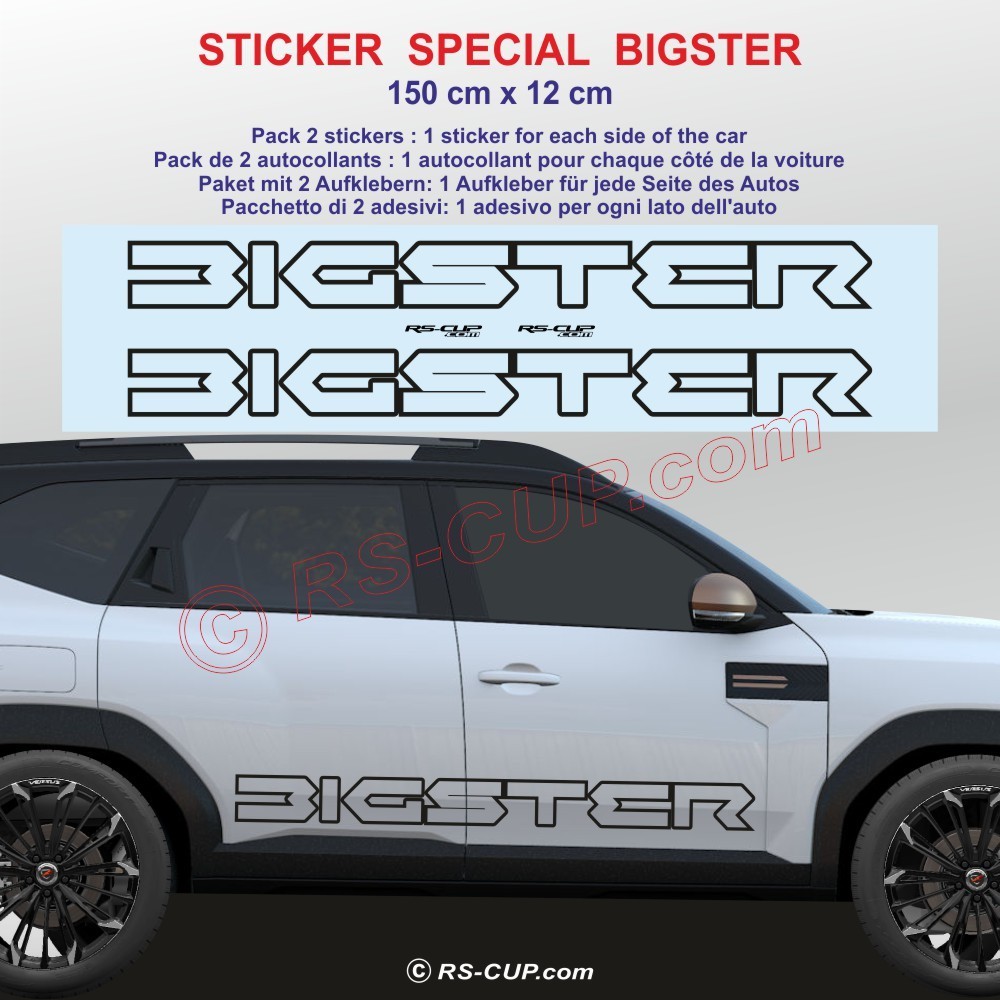 BIGSTER - 2 Seitenstreifen Aufbleber für Dacia Jogger - Design 2