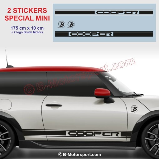 COOPER - 2 side skirt sticker decals for MINI - Design 3