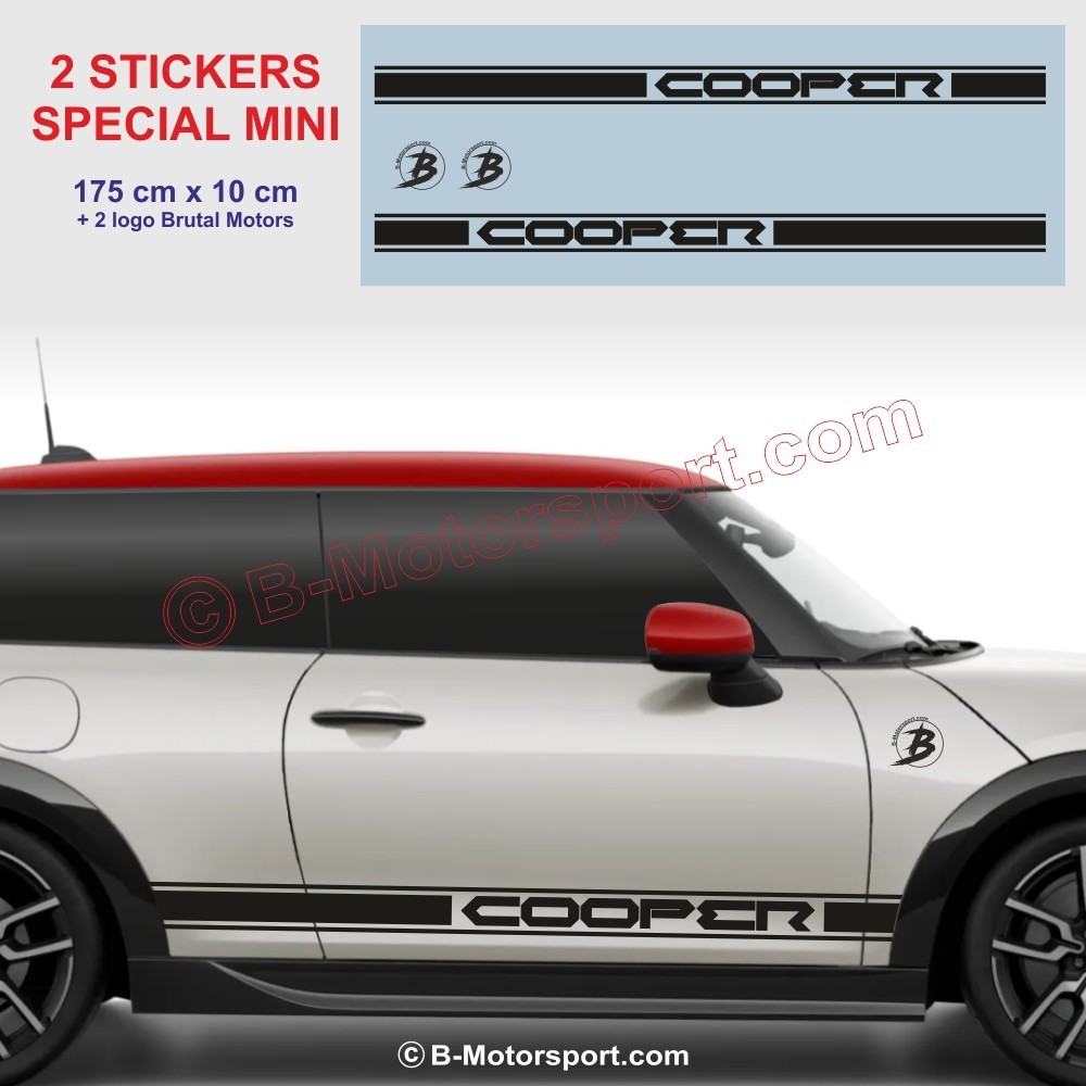COOPER - 2 side skirt sticker decals for MINI - Design 3