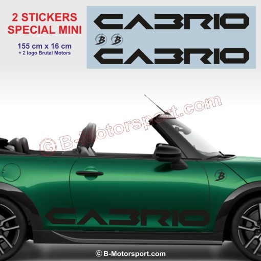CABRIO COOPER - 2 side skirt sticker decals for MINI - Design 1