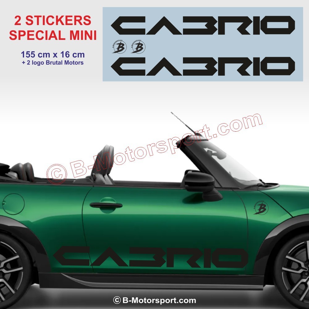 CABRIO COOPER - 2 Seitenstreifen Aufbleber für MINI - Design 1