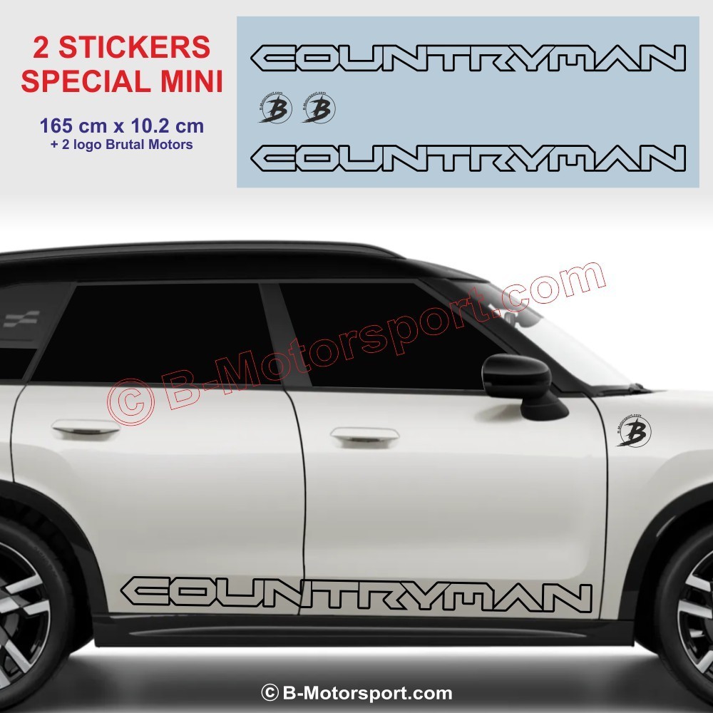 COUNTRYMAN - 2 side skirt sticker decals for Mini - Design 2